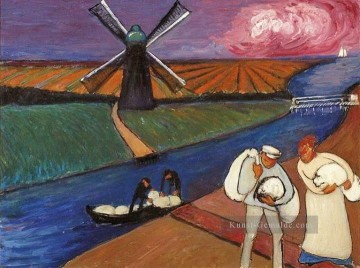 bekannte abstrakte Werke - Windmühle Marianne von Werefkin Expressionismus